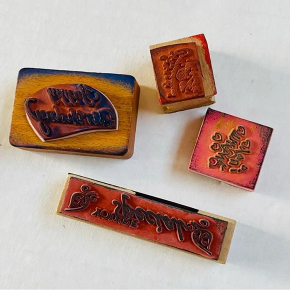 Assorted Greetings Rubber Stamp Wooden Mounted Scrapbooking Arts Crafts Lot 4 - Picture 4 of 7